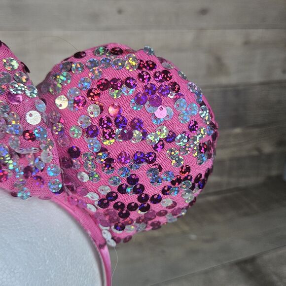 Pink Sequin Minnie Mouse Ears Disney Ears Handmade - Picture 2 of 5